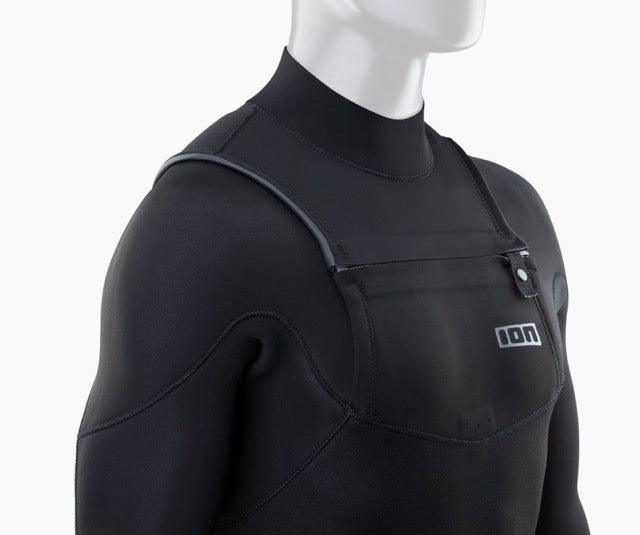 Load image into Gallery viewer, Green Hat Kiteboarding-2023 Ion Element 4/3 Front-Zip Wetsuit-Black-Front Zip View
