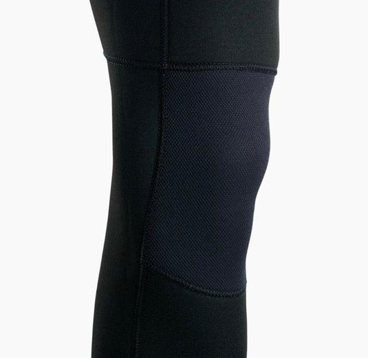 Green Hat Kiteboarding-2023 Ion Element 4/3 Front-Zip Wetsuit-Black-Close up of Knee Pad