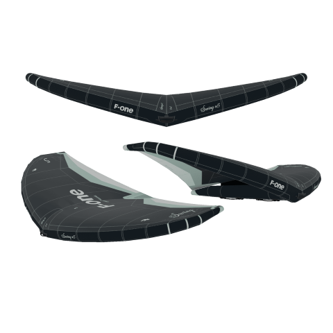 Green Hat Kiteboarding-2025 F-One Swing Wing-Onyx/Mint-3 Angle View