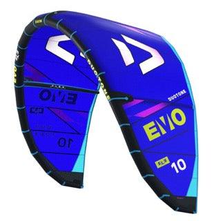 Green Hat Kiteboarding-2025 Duotone Evo SLS Kiteboarding Kite Blue-Left Leading Edge View