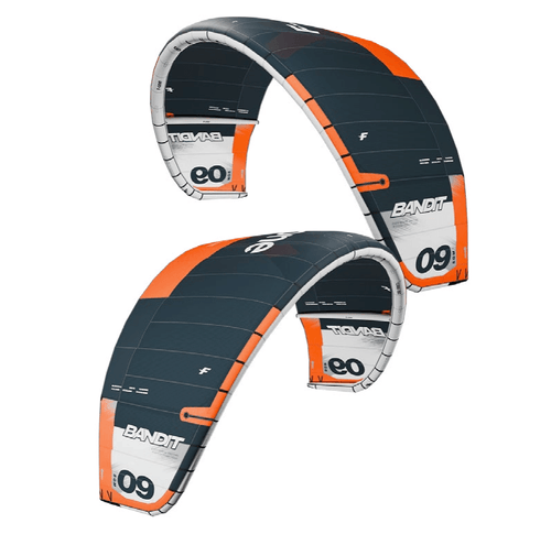 Green Hat Kiteboarding-2025 F-One Bandit TEC V17 Kite-Color White/Onyx-Leading Edge Left and Right View