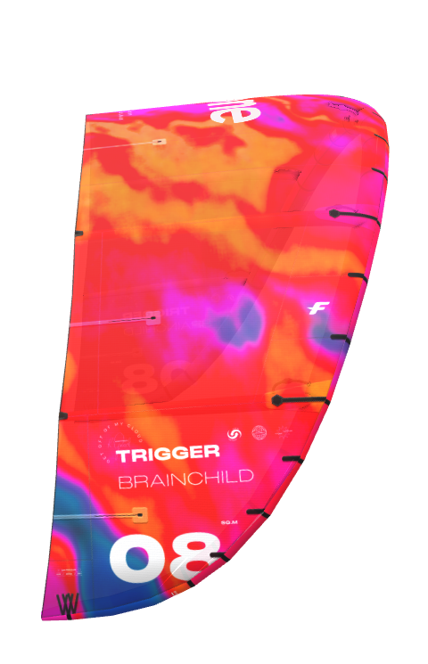 Green Hat Kiteboarding-2025 F-One Trigger V2 by Brainchild Kiteboarding Kite-Side View