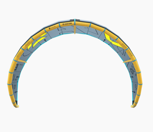 Green Hat Kiteboarding-2026 Duotone EVO DLAB-Dark Grey/Lime-Leading Edge View-on a white background