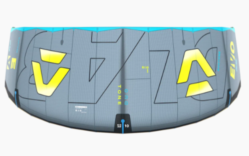 Green Hat Kiteboarding-2026 Duotone EVO DLAB-Dark Grey/Lime-Top View-on a white background