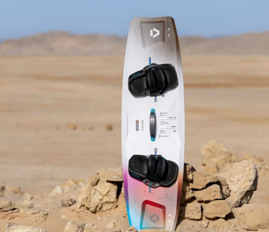 Green Hat Kiteboarding-2026 Duotone Select Concept Blue Kiteboard-Live Shot-2026 Concept Blue Standing in the Desert-Front View