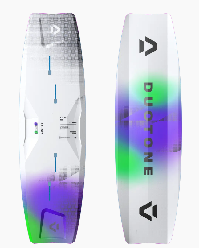 Load image into Gallery viewer, Green Hat Kiteboarding-2026 Duotone Select SLS Twintip-Top and Bottom View on a White Background
