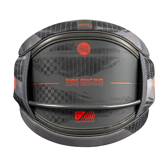 Green Hat Kiteboarding-Elite Carbon Type 1 Hyperlock Harness_Graphite on a White Background
