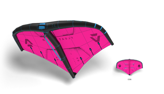 Fuzzy Pink Duotone Flaot wing on a white background