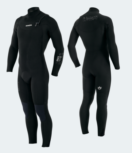 Green Hat Kiteboarding-2026 Manera X10D 3/2 Wetsuit FZ-Front and Back Views