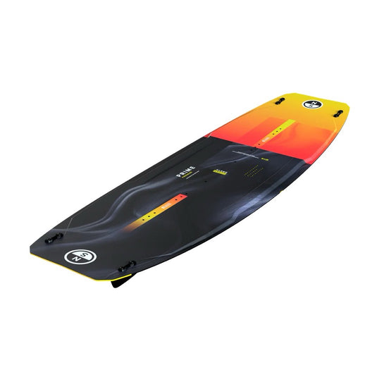 2026 North Prime TwinTip with black, orange, and yellow design on a white background