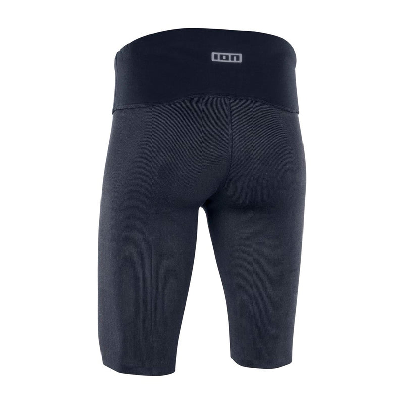 Load image into Gallery viewer, Black and gray wetsuit shorts with Ion brand logo on a white background
