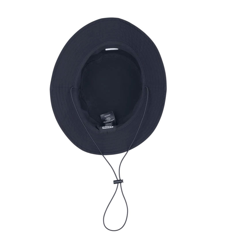 Load image into Gallery viewer, inside of an Ion bucket hat with a strap on a white background
