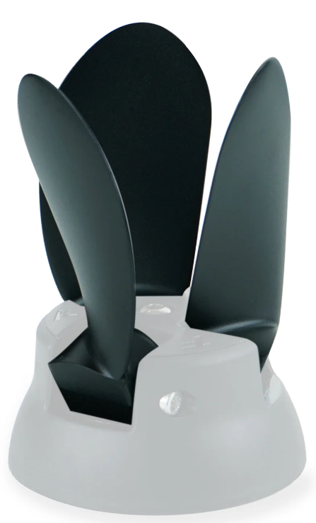 Load image into Gallery viewer, Green Hat Kiteboarding-Foil Drive Aluminum Propeller Blades on the Motor on a White Background

