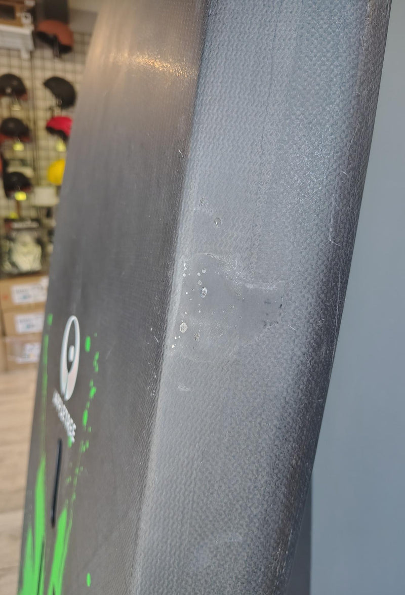 Load image into Gallery viewer, Green Hat Kiteboarding-Appletree Jazz Wingboard 62.5L USED-Close Up View of Left Rail Repair
