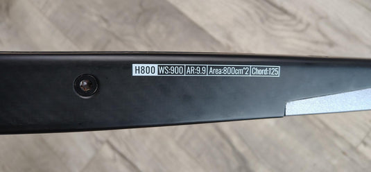Green Hat Kiteboarding-Cabrinha H800 Carbon Foil Plane USED-Profile View of Fuselage Specs