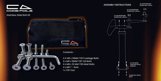 Code Foils Stainless Steel Replacement Bolt Set