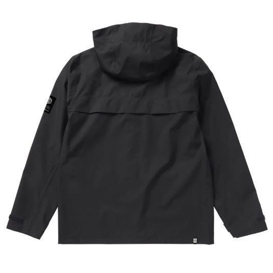 Green Hat Kiteboarding-Mystic DTS Rain Jacket-Black-Rear View