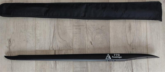 Green Hat Kiteboarding-Delta M Frame Long Fuse BLEM-Right Side View of 770 Fuselage with Cover