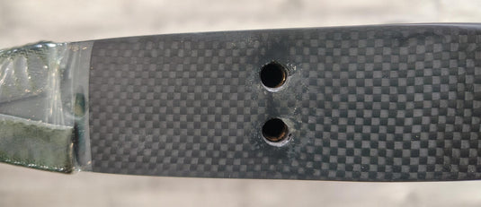 Green Hat Kiteboarding-Delta R-Frame Carbon Mast BLEM (1)-Close Up View of Screw Holes of FW on Fuselage