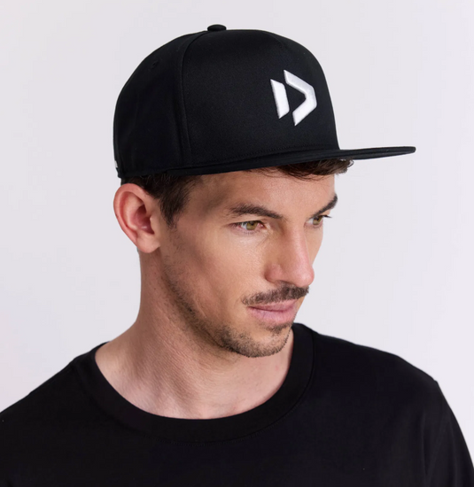 Green Hat Kiteboarding-Duotone ICON 5Panel Cap-Man Wearing the Hat on a White Background