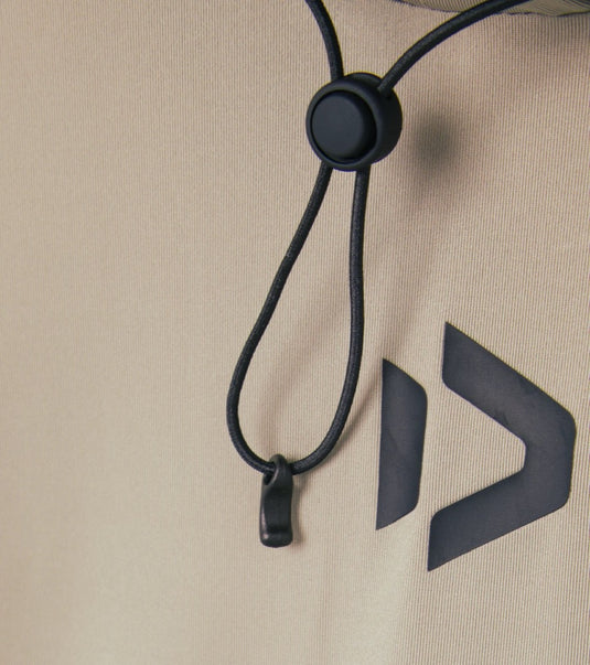Close-up of a Duotone Longsleeve Wetshirt Guard men with a black drawstring and Duotone logo.