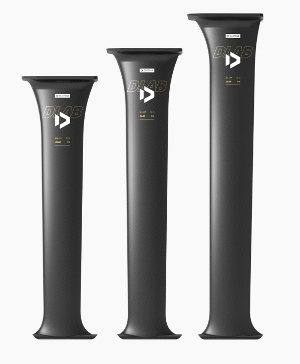 Load image into Gallery viewer, Green Hat Kiteboarding-Duotone Mast Slim 2.0 D/Lab-Left Profile View of 3 Masts on a White Background
