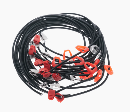Green Hat Kiteboarding-Duotone Rubber Cord Click Bar Floaters(SS21-onw)(1pair)-Close Up View of a Pile of Rubber cords
