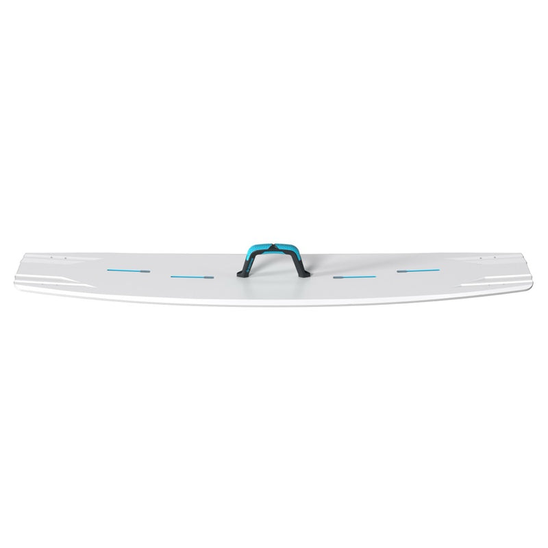 Load image into Gallery viewer, Black and blue Duotone Big Air Twin Tip Grab Handle installed on a twin tip board on a white background.
