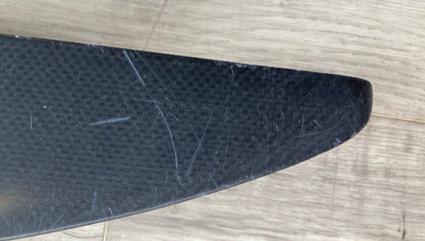 Load image into Gallery viewer, Green Hat Kiteboarding- F-One HM Carbon Eagle 690 Plane-Bottom Left Wing Tip Close Up of Scratches
