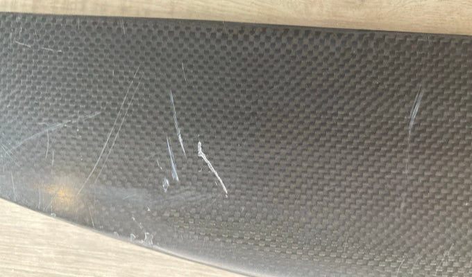 Load image into Gallery viewer, Green Hat Kiteboarding- F-One HM Carbon Eagle 690 Plane-Bottom Right Wing Close Up of Scratches
