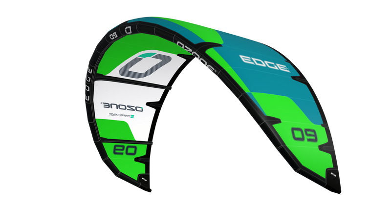 Load image into Gallery viewer, Green Hat Kiteboarding-Ozone Edge VT Green-Right Leading Edge View on a White Background
