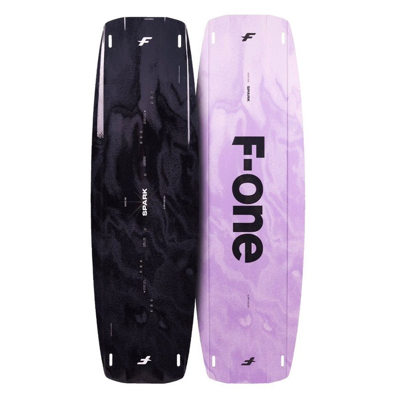 Load image into Gallery viewer, Black and purple F-ONE kiteboard on a white background
