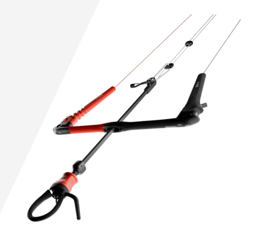 Green Hat Kiteboarding-F-One ATOM Control Bar on a White Background