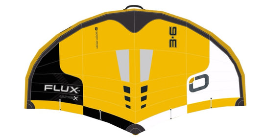 Green Hat Kiteboarding-Ozone Flux V2 Ultra X Wing-Yellow-Top View