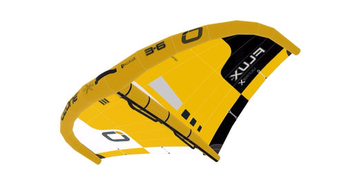 Green Hat Kiteboarding-Ozone Flux V2 Ultra X Wing-Yellow-Leading Edge Underside View