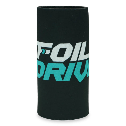 Green Hat Kiteboarding-Foil Drive Slim Stubby Cooler-Front View of Neoprene Sleeve on a White Background