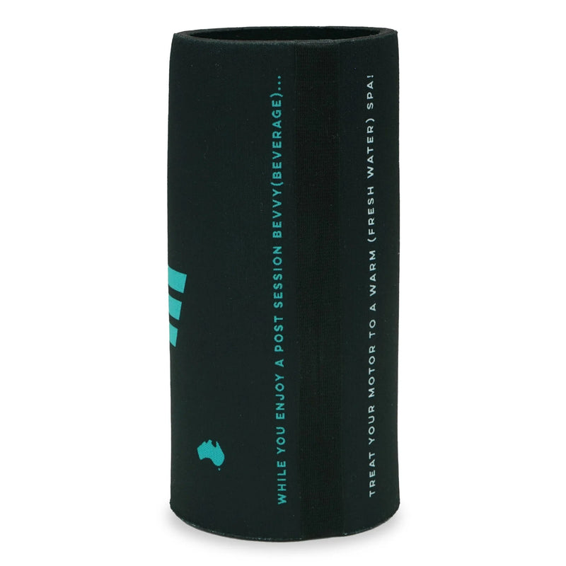 Load image into Gallery viewer, Green Hat Kiteboarding-Foil Drive Slim Stubby Cooler-Back View of Neoprene Sleeve on a White Background
