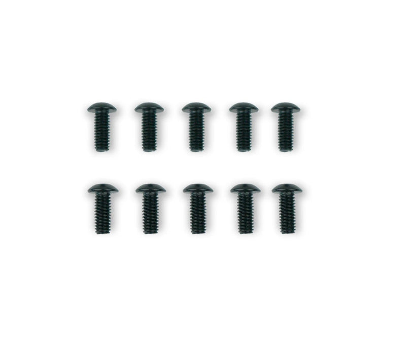 Load image into Gallery viewer, Green Hat Kiteboarding-Foil Drive Spare Motor Plug Bolts M4x10mm-Top View of 10 Black Screws on a White Background
