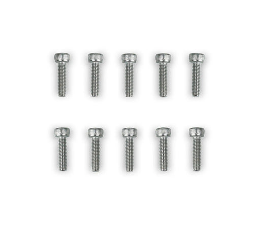 Green Hat Kiteboarding-Foil Drive Spare Motor & Puck Bolts (M3x12mm)-Top View of 10 Bolts on a White Background