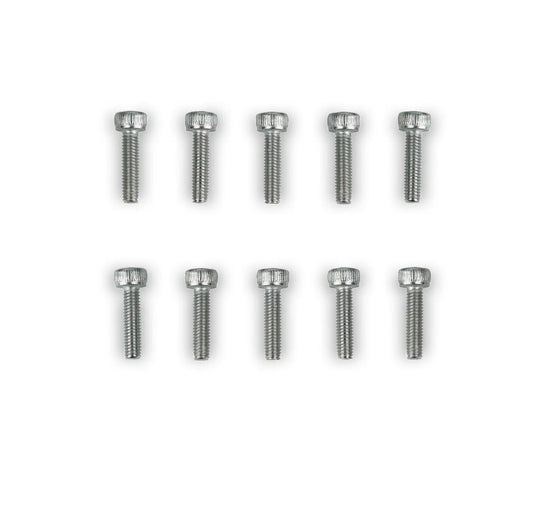 Green Hat Kiteboarding-Foil Drive Spare Motor & Puck Bolts (M3x12mm)-Top View of 10 Bolts on a White Background