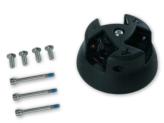 Green Hat Kiteboarding-Foil Drive Three Blade Hub with Screws on a White Background