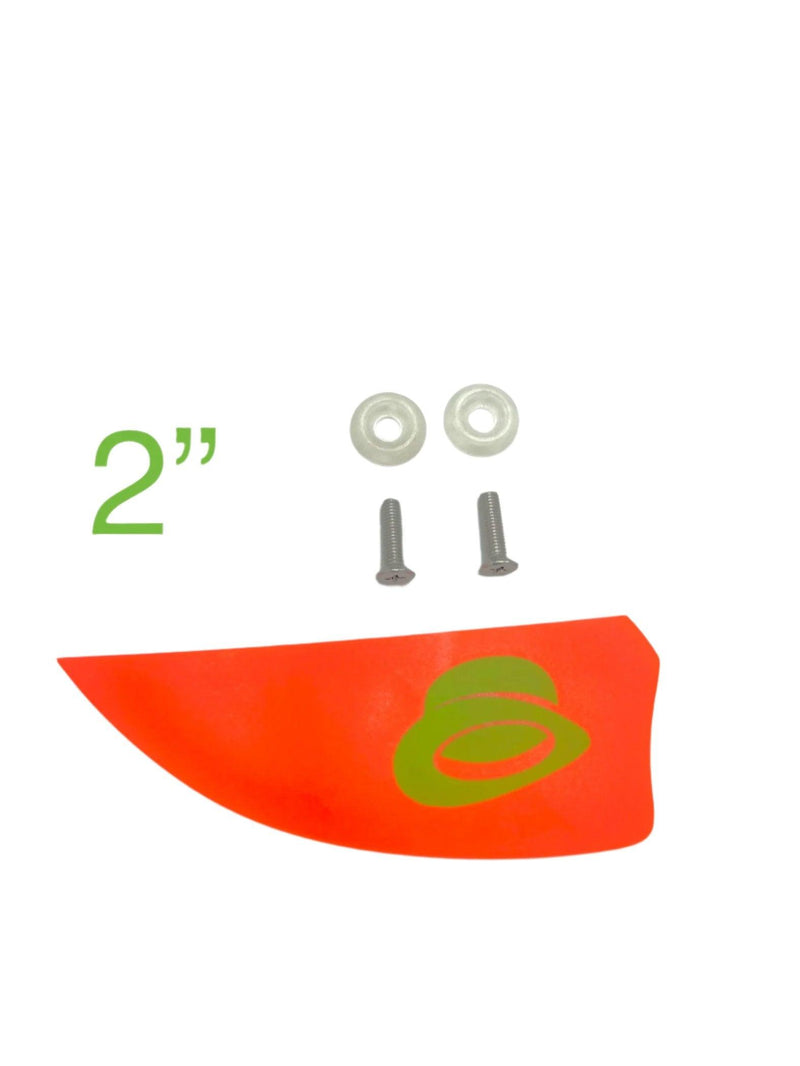 Load image into Gallery viewer, Green Hat fin 2&quot; Orange 
