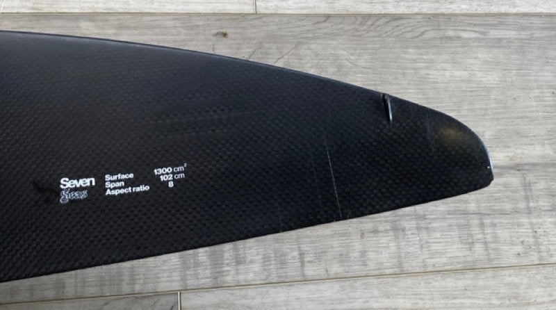 Load image into Gallery viewer, Green Hat Kiteboarding-F-One Seven Seas 1300 Foil Plane USED-Bottom View Left Wing TIp

