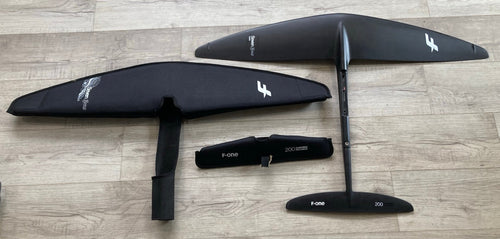 Green Hat Kiteboarding-F-One Seven Seas 1300 Foil Plane USED-Top View With Cover