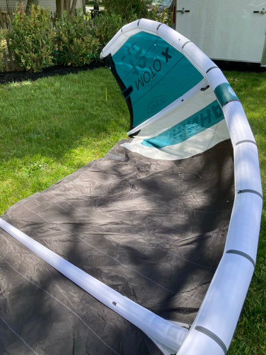 Green Hat Kiteboarding-2024 Cabrinha Moto X APEX Kite 12M USED-Inside Left Wing Tip