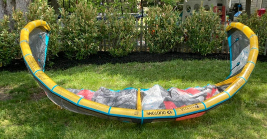 Green Hat Kiteboarding-2023/2024 Duotone Evo D/LAB Kite 10M USED-Leading Edge Upside Down View