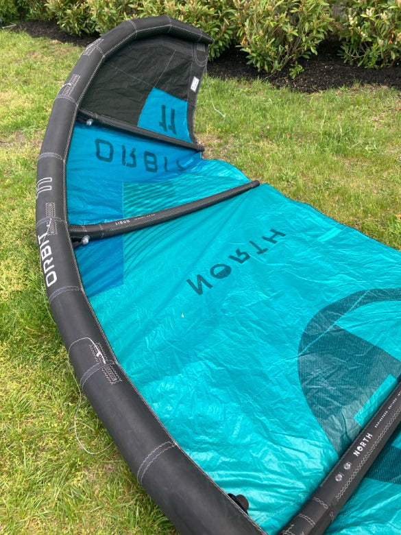 Load image into Gallery viewer, Green Hat Kiteboarding-2024 North Orbit Kite 11M USED-Left Wing Tip Inside View 

