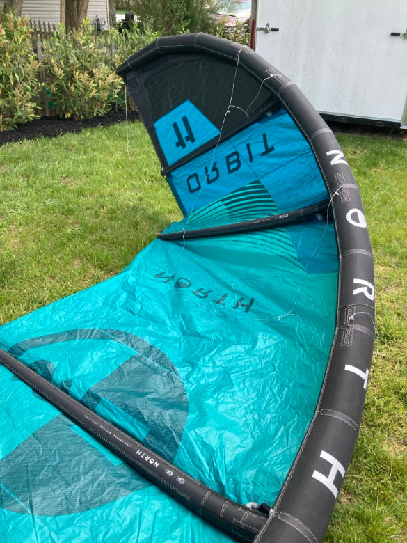 Load image into Gallery viewer, Green Hat Kiteboarding-2024 North Orbit Kite 11M USED-Right Wing Tip Inside View 
