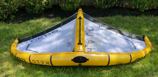 Load image into Gallery viewer, Green Hat Kiteboarding-Core Halo Pro Wing 4M USED-Leading Edge Upside Down View

