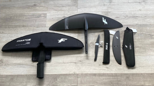 Green Hat Kiteboarding-F-one Phantom 1080 Foil Plane USED-Top View of all Components